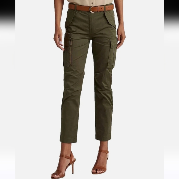 Lauren Ralph Lauren Olive Green Cargo Pants Size 2 - Picture 1 of 13